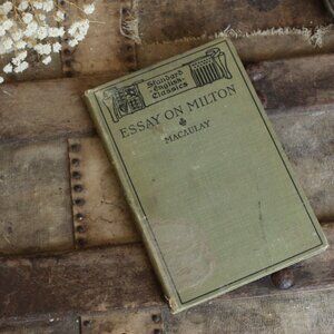 Vintage Antique 1890s Book, "Macaulay's Essay On Milton" Herbert Augustine Smith